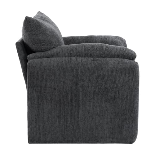 Överdimensionerad fåtölj i chenille - Modern enkelsoffa - Dekorativ fritidsstol för vardagsrum och sovrum - Bekväm och stilren Gray