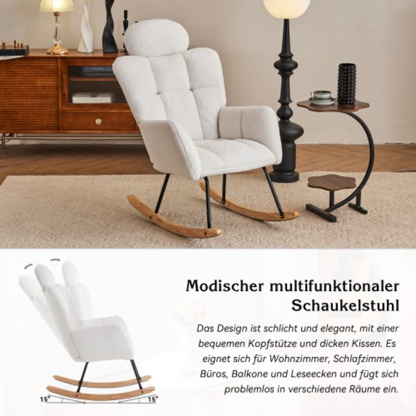 Vit Teddyfåtölj – stoppad och tuftad relaxfåtölj för vardagsrum och sovrum White