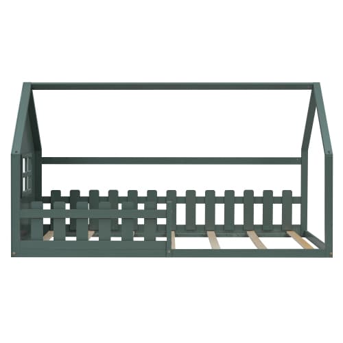 Grön sängram 90x200cm - spjälsäng med ribbor - Enkel & säker design Green