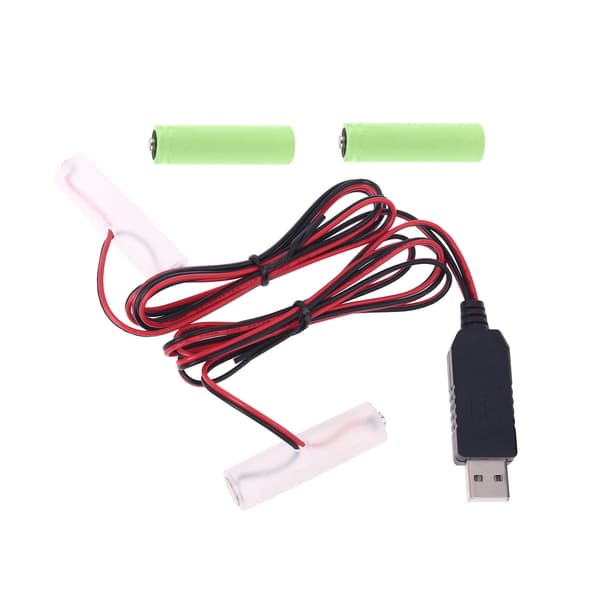 Batterieliminator USB-strømforsyningskabel Batteri til LED-stripelys Lommeregner
