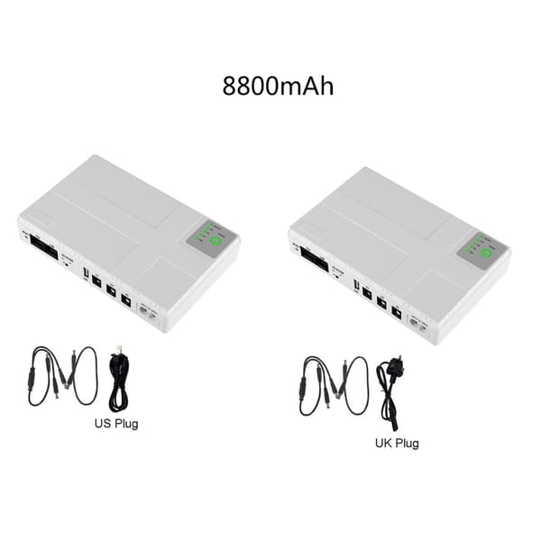 UPS 5V 9V 12V 1A Batteribackup Backupbatteri Uavbrutt strømforsyning EU