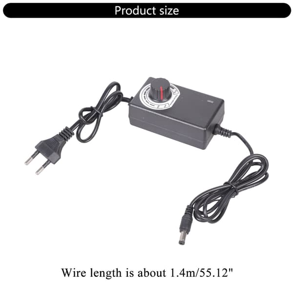 AC 100-240V til DC 4V-12V 2A 5.5x2.1mm Justerbar Strømforsyningsadapter til 12V Blæser, LED, Kamera, Router Controller EU Plug