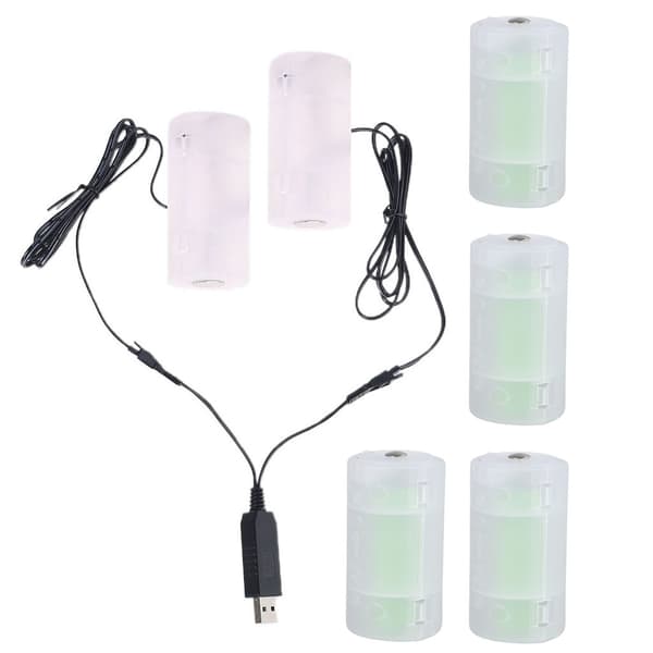 1 til 2 USB-strømforsyningssæt til D-batteri Erstat 1-4 stk. 1,5V D-cellebatteri