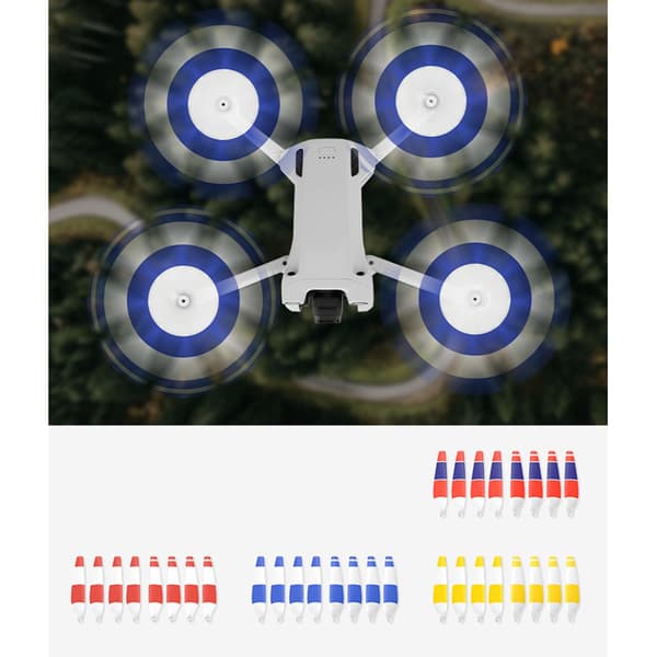 Lågbrusig propeller för Mini 3 Pro drönare, brusreducerande blad, reservdelar, tillbehör Blue