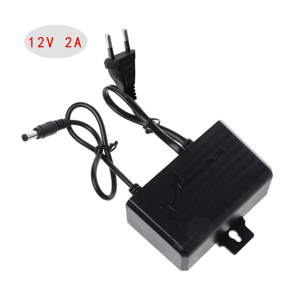 Strømforsyning AC til DC laderadapter 12V 2A EU US Plugg Vanntett Utendørs for