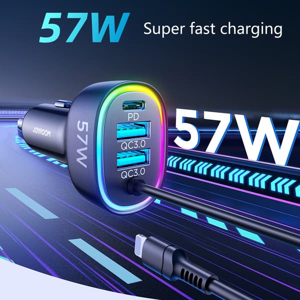 60W Biloplader PD USB Type C USB Telefonoplader Hurtig Opladning med Type-C Kabel null - TypeC Cable