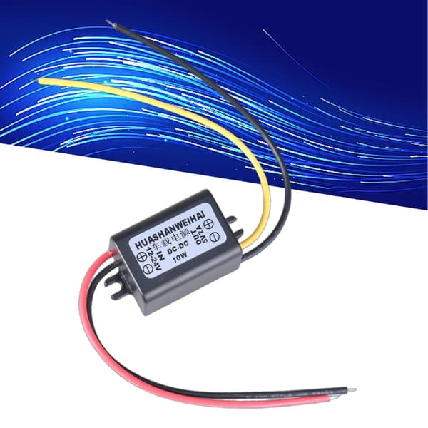 DC12V-24V til 5V utgangsmodul Reduser spenningsregulator Bilstrømomformere 1A