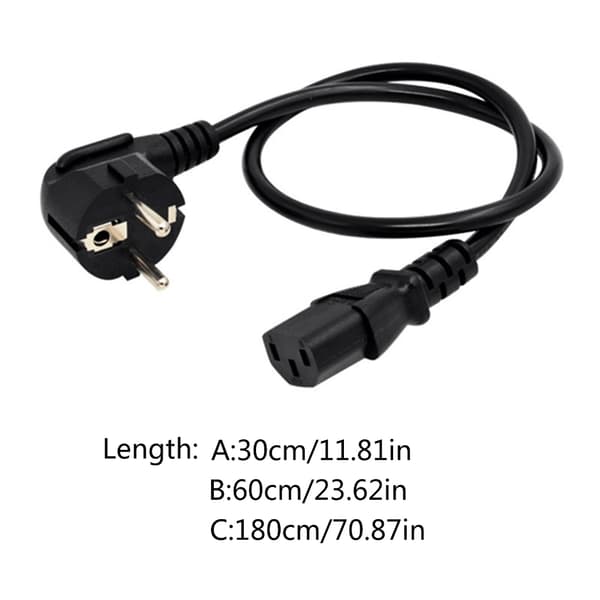 Stik EU4.8mm 2-ben til IEC320 C13 Strømkonvertere Stik Kabel null - B