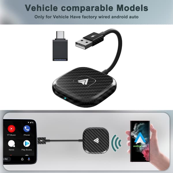 Professionel Androids Auto Adapter Plug & Plays Stabil Forbindelse Oplev Friheden ved Trådløs til Køretøjer Square