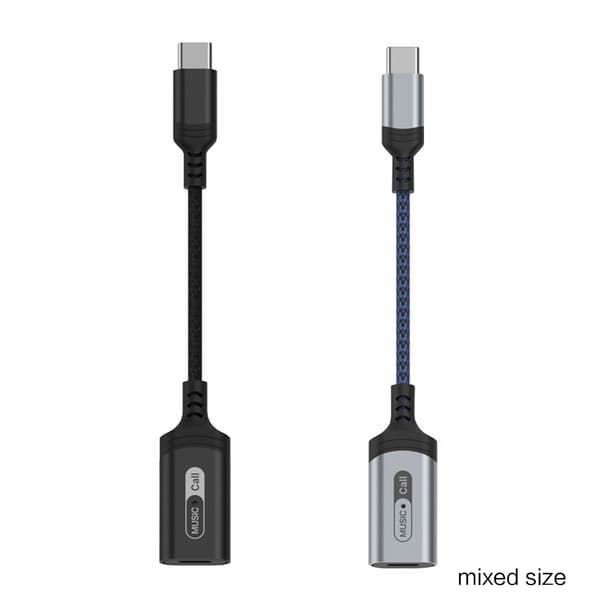 Holdbart USB-C til iOS Lydadapter Øretelefonkabler Understøtter Ikke Opladning Black