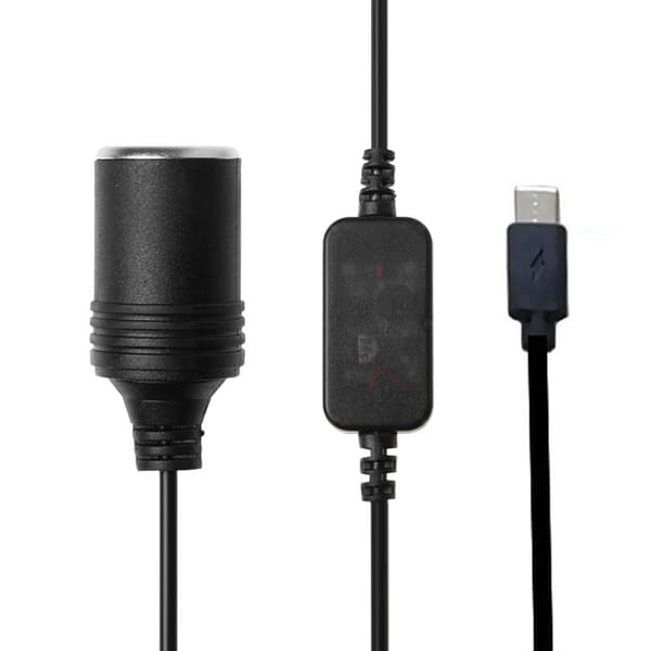 Bil cigarettænderstik hun-step-up-kabel til kørselsoptager GPS-blæser