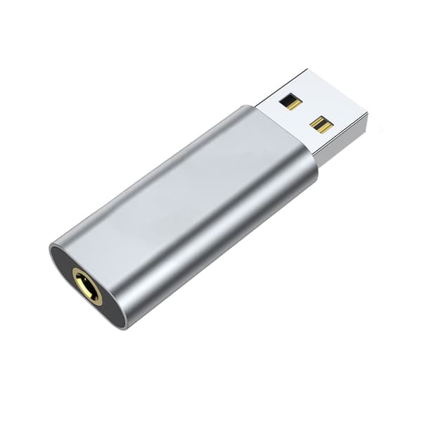 3,5 mm lydadapter 2 i 1 USB A til Aux- TRRS hovedtelefonadapter mikrofon stereo-jack egnet til bærbar computer stationær