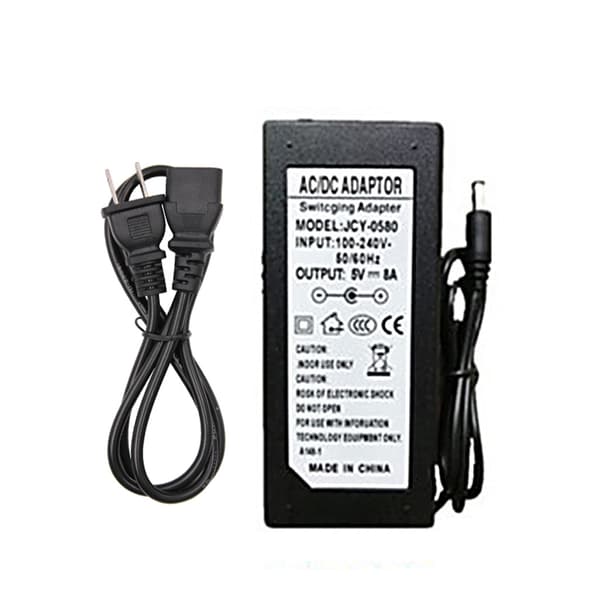 Skiftende strømforsyningsadapter til DC 5V belysningstransformator AC 100-240V 5.5x2.1-2.5mm hanstik til LED-strip