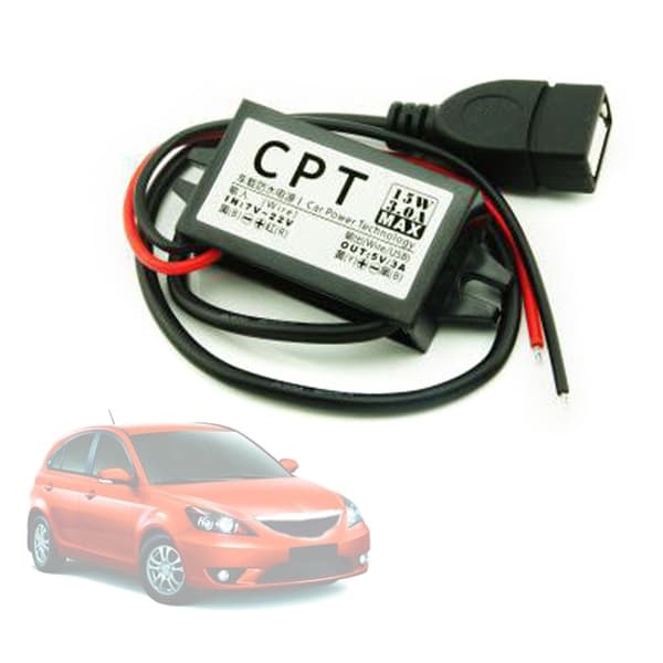 12V til USB 12V til 5V USB-adapter Jævnstrøm Bucking Convertermodul 3A 15W null - Dual USB