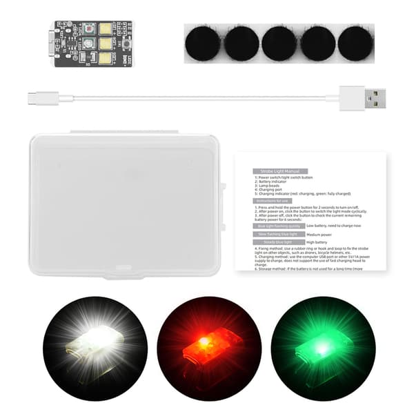 Drone Strobelys til Mini 3 Pro/Air 2S/til Mavic Air 2/Mini 2 3 Farver Justerbart Anti-Kollisionslys til Hovedhale Lampe