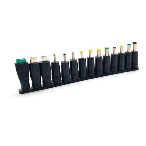 Bærbar strømadapter-sæt 14-i-1 universel 5.5x2.1mm strømadapter-spidsstik