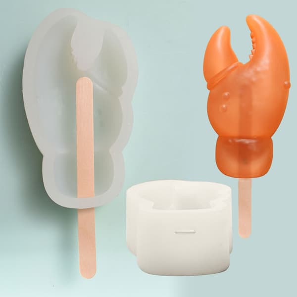 Silikone Ismaskine Isforme DIY Silikone Ispindeforme Silikonemateriale Krabbeklør Form til Is null - Cracing crab tongs p