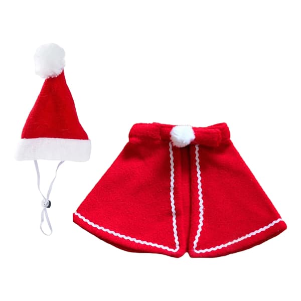 Kæledyrs julekapper kostume til katte festlig fotografering polyester materialer behagelig pasform M