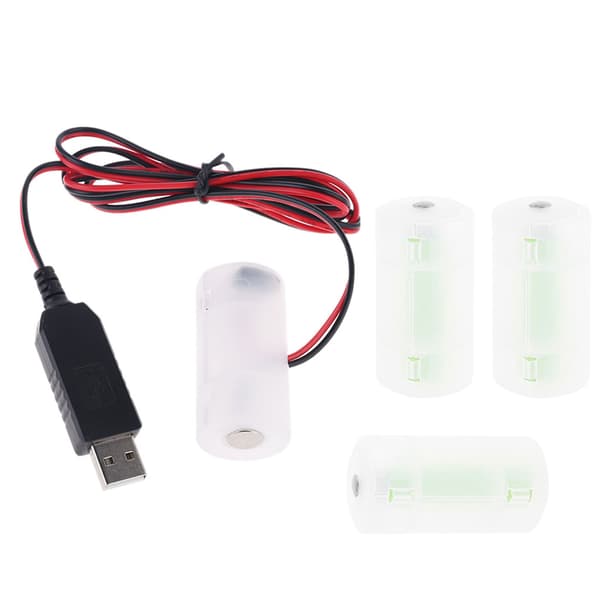 USB-strømforsyningsadapter erstatter 3 4,5 6V AM2 LR14 C batterieliminator