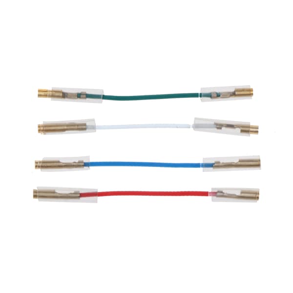 4PCS Universal Silver Ledningar Kablar 40mm för 1.2-1.3mm Stift Skivspelare Phono Headshell Tonarm