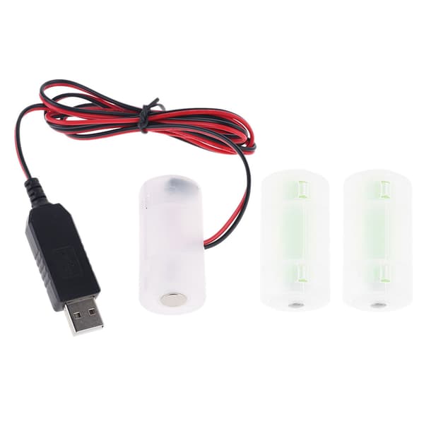 USB-strømforsyningsadapter erstatter 3 4,5 6V AM2 LR14 C batterieliminator