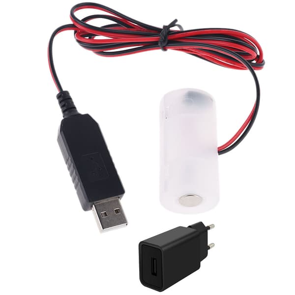 USB-strømforsyningssæt erstatter 1-4 stk. 1,5V 3V 4,5V 6V C-størrelse AM2 LR14-cellebatteri