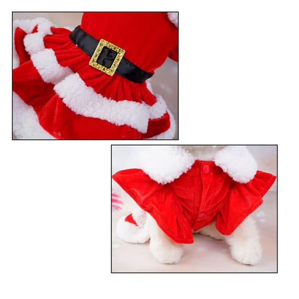 Cosplay Tomteklänning för hundar Härlig kjol Julkalas Husdjursbröllopskostym L