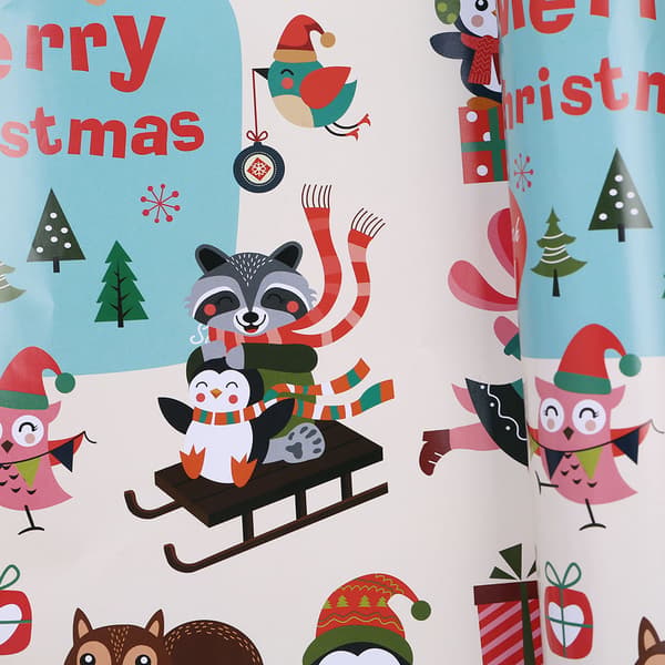 6 st Julklappspapper Presentpåse Förpackning Snöflingor Tomte Dekor null - 1