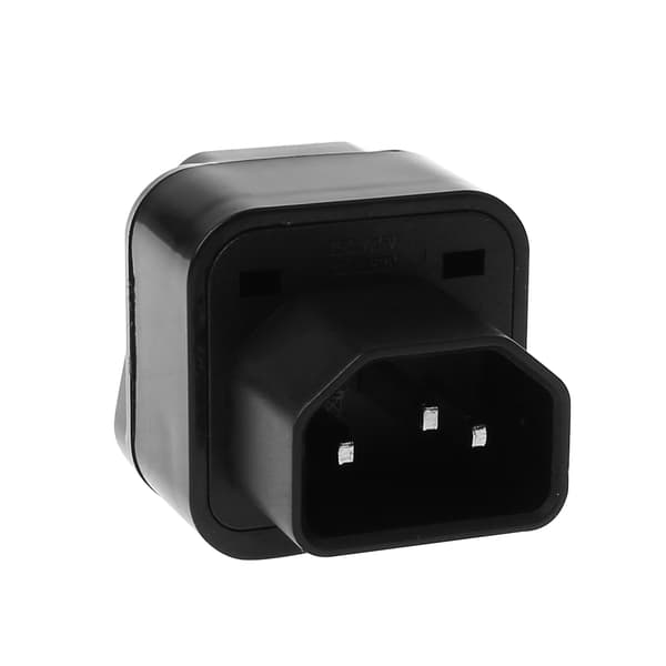 IEC 320 C14 til Universal Hun Strømadapter AC Strømstik Konnektor Sort