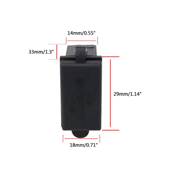 Lader 12V 24V Sokkel 2.4A Adapter Enkel USB Vanntett Strømadapterbryter