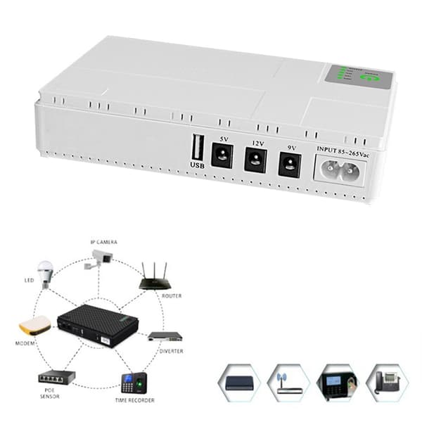 10400mAh Mini UPS Batteribackup for WIFI-ruter LED-lyslist Sikkerhetskamera EU