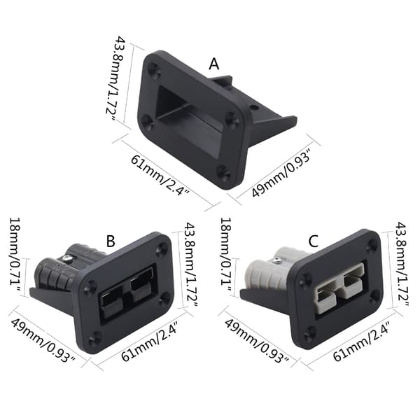 50 Amp koblingsplugg for Andersons Plug Universal innfelt monteringsplate null - A