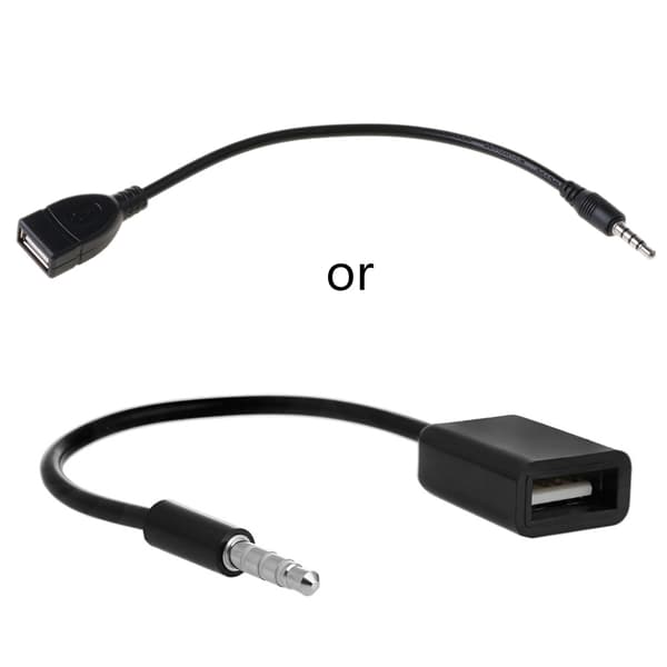 Bærbar 3,5 mm til USB-konverterkabel Tilslut til bilens Aux-grænseflade og U-disk