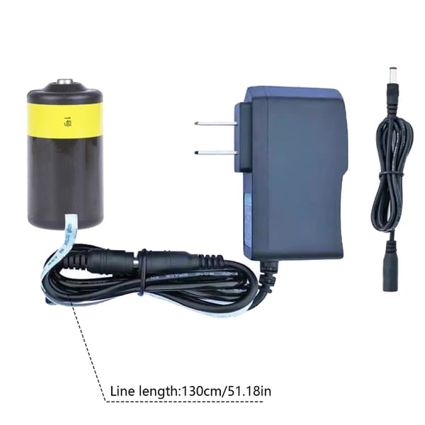 D-celle batterierstatning 1,5V D-celle strømforsyningsadaptere 2.3 meters