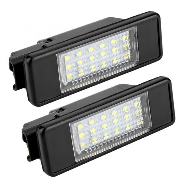 2 stk. 12V autolys hvid LED nummerpladelys til Citroen C2 C3 C4 C5
