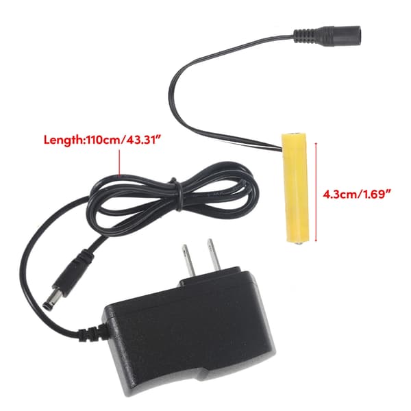 6V AAA Dummy Batteriadapter Strömkabel Ersätter 4x1.5V AAA-batteri EU