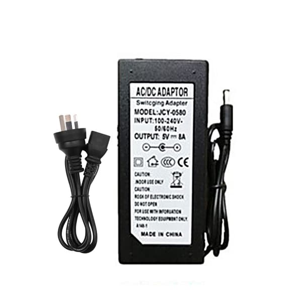Skiftende strømforsyningsadapter til DC 5V belysningstransformator AC 100-240V 5.5x2.1-2.5mm hanstik til LED-strip