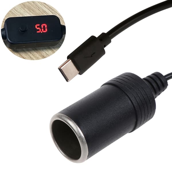 Typ C Billaddare USB C Cigarettändaradapterkabel för Bilresa Resa null - 70cm