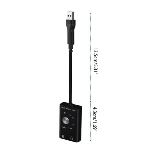 USB extern stereoljudadapter för 3,5 mm spelheadset hörlurar PC för Win
