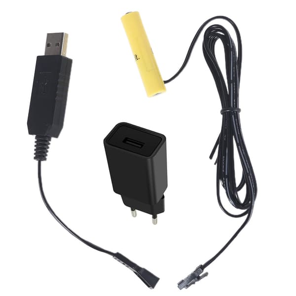 AC til USB strømforsyningsadapter til AAA-batteri, erstatter 1-4 stk. 1,5V AAA-batteri