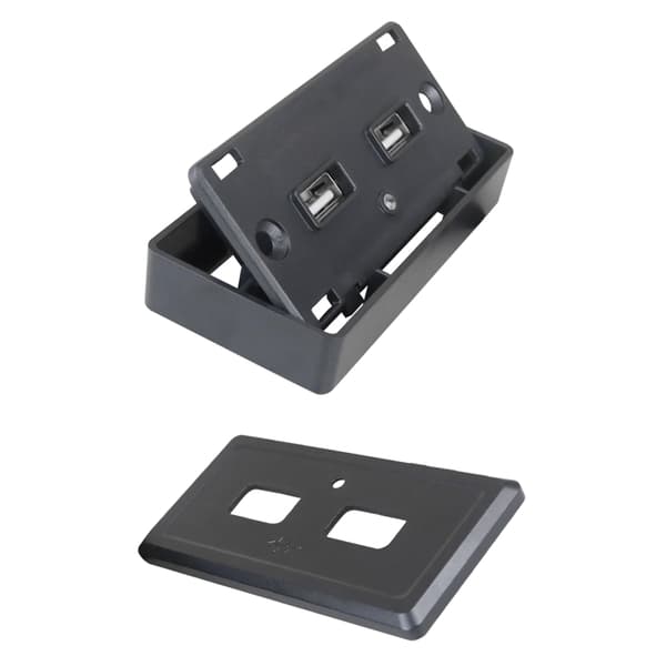 Dobbel USB 12V Panel Billaderuttak 3.1A 12V/24V USB Laderuttak Panel Strømadapter for Bobiler, Campingvogner, Båter Red light