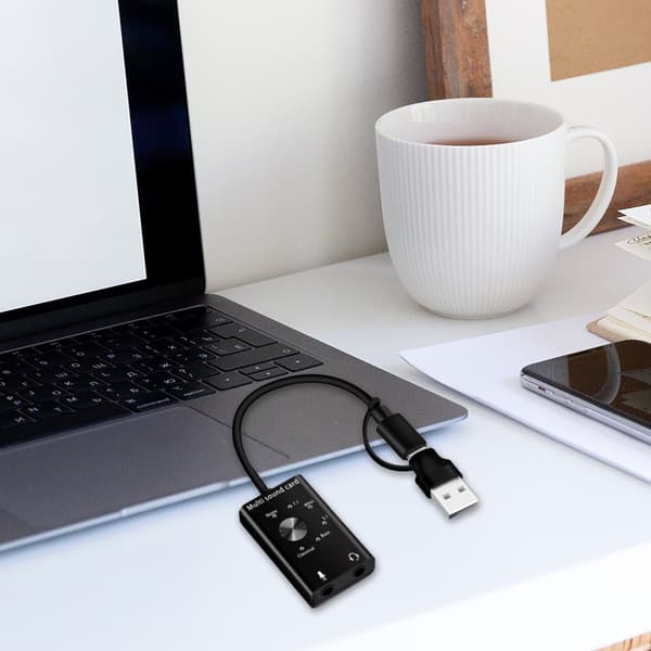 USB extern stereoljudadapter för 3,5 mm spelheadset hörlurar PC för Win