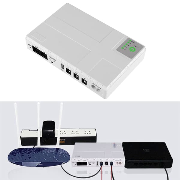 UPS 5V 9V 12V 1A Batteribackup Backup Batteri Uafbrydelig Strømforsyning EU