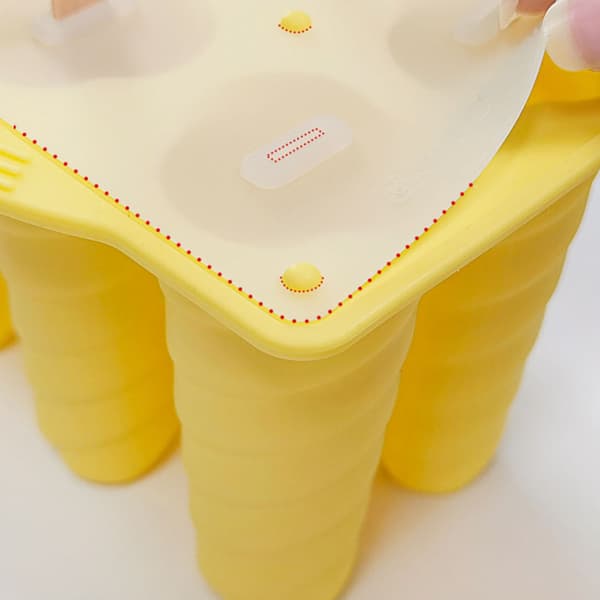 6 hullers is silikoneforme DIY isbakke isterningforme ispindeforme fødevaregodkendt materialeform håndlavede gadgets Yellow