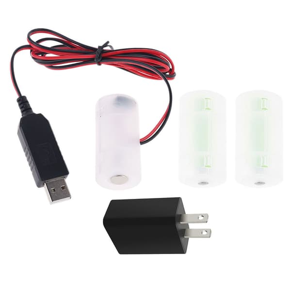 LR14 C batterieliminator USB strømforsyningskabel C batteri US stik