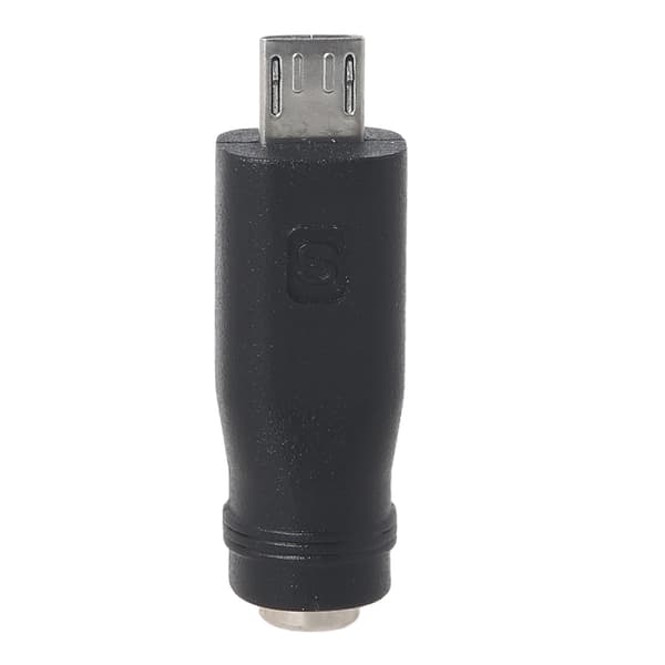 Käytännöllinen pieni naaras 5,5x2,1 mm - Micro USB urossovitin musta tabletille