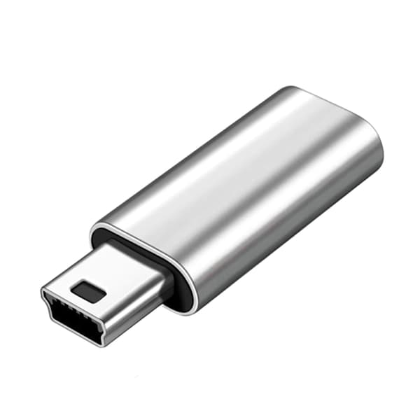 Aluminiumslegering USB C til Mini USB-adapter til MP3-afspillere, hovedtelefoner, kameraer Silver gray