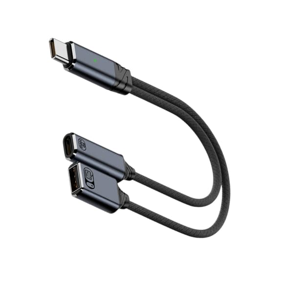 100W hurtiglading Dobbelthode USB C Splitter Hodetelefonladeradapter Type C til USB C USB 2.0 Splitter Ladekabel