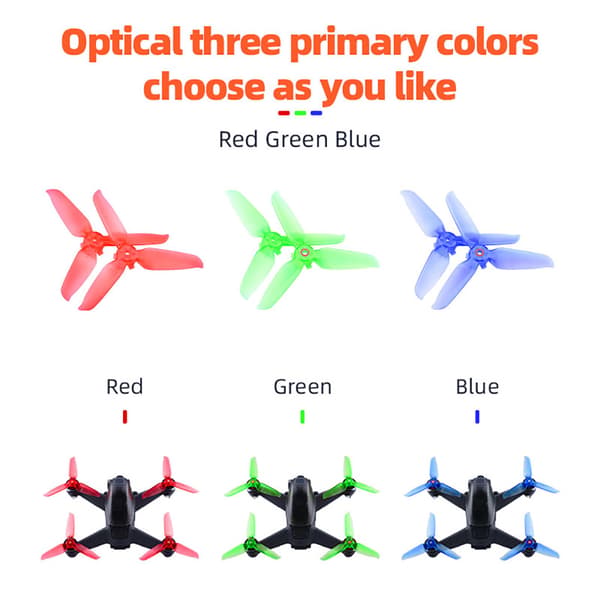 Propeller för FPV Racing RC Drönare Quadcopter Multirotor Tillbehör Drönarpropeller Ersättning Red 1 pair