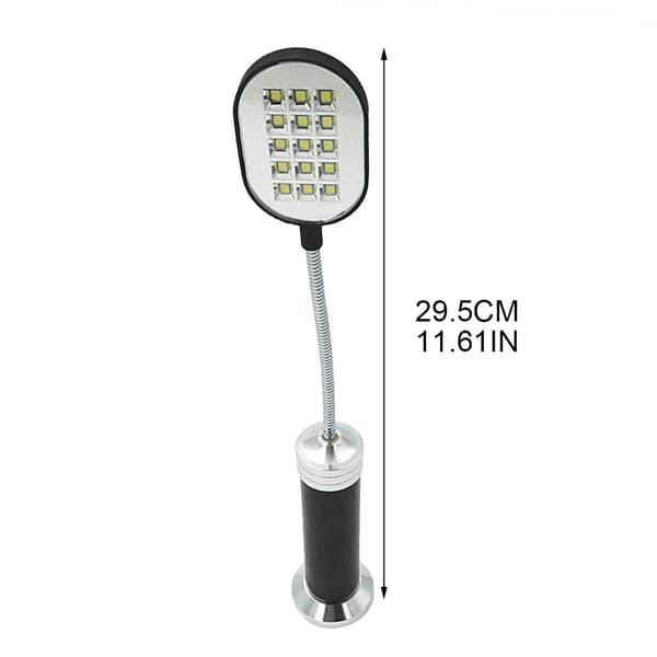 Fleksibel Magnetisk Base Computerbord Arbejdslys Lampe 15 LED Studielommelygte Black